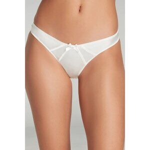 Agent Provocateur Mercy Ivory Satin Thong AP2 Small NWT